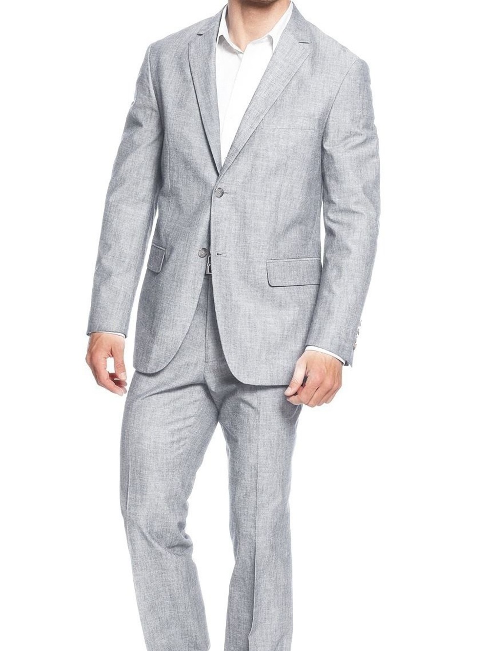 Saks Fifth Avenue Silver-Gray Two-Button Men's suit. 100% Silk